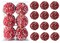 Ornativity Frosted Red Berries Ornaments - Glittered White Snowflakes on Realistic Red Cranberry Berries Ball Ornament with Rustic Twine String Christmas Tree Decoration Set - Pack of 12